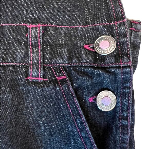 FADED GLORY Girls Black and Pink Sparkle One Piece Jumper with belt loop SZ 7 - Picture 11 of 11
